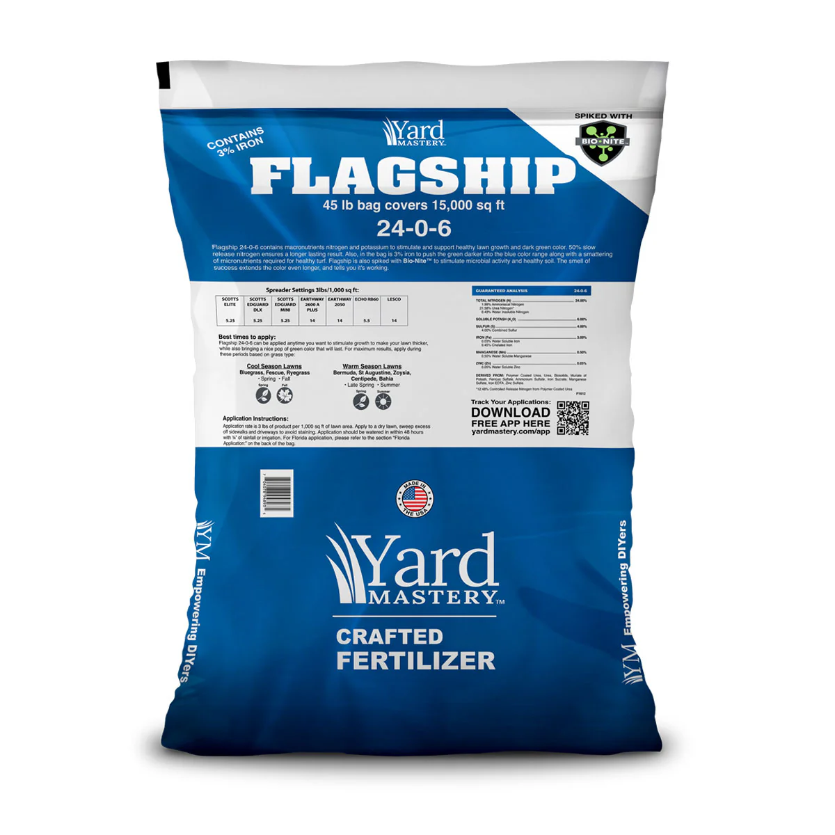 24-0-6 Flagship 3% Iron - Bio-Nite - Granular Lawn Fertilizer | Yard Mastery (wholesale) - Image 3
